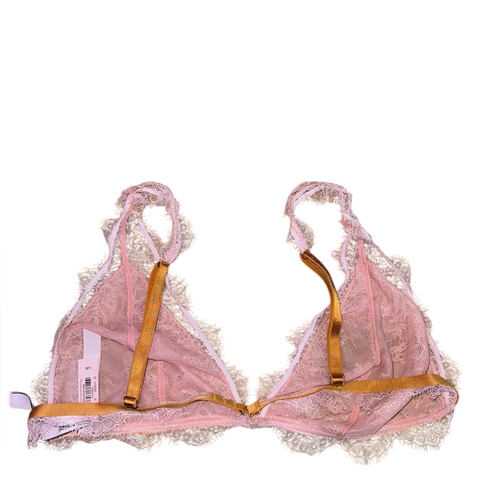 Victoria’s Secret Lace Trim Pink and Tan Bralette